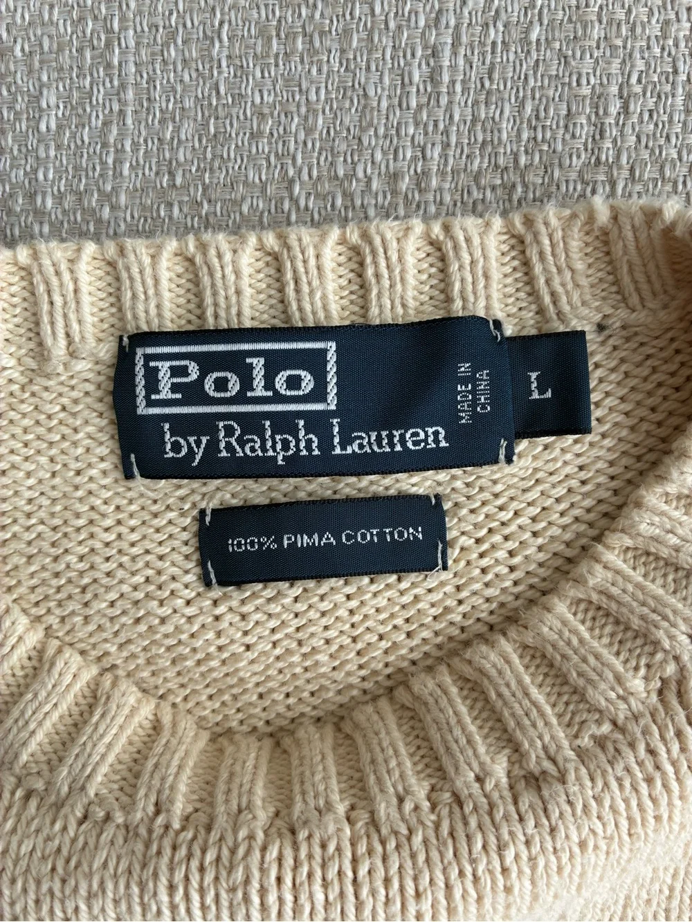 Polo Ralph Lauren Sweater Men's Large Crewneck Vintage 100% Pima Cotton